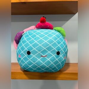 SQUISHMALLOW Bertie Waffle Cone Ice Cream Taco Plush Toy 12" Kawaii Cherry Hat